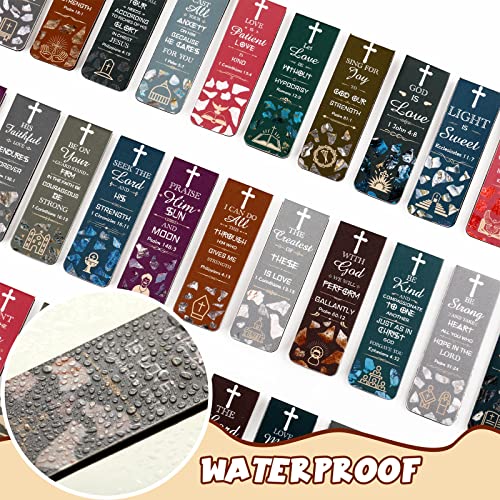 Epakh 30 Pieces Bible Verses Magnetic Bookmarks Inspirational Bookmarks with Full Scripture Christian Magnetic Book Markers for Men Women Religious Gifts for Women School Office Supplies, Multicolor