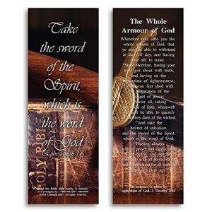 ethought bb-b049-25 ephesians 6:17 the whole armor of god bookmark size bible verse cards (pack of 25), 2″ x 6″