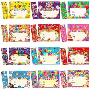 72 pcs happy birthday certificates for kids classroom happy birthday bookmark happy birthday cupcakes cartoon animal bookmark awards for students mini reward card, 12 styles (dessert)