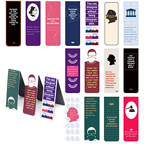 30 Pieces Ruth Bader Ginsburg Magnetic Bookmarks Encouraging Quotes Motivational RBG Bookmarks for Women Positive Magnetic Page Clips for Book Lover Lawyer Judge Feminist Gifts (Magnetic)