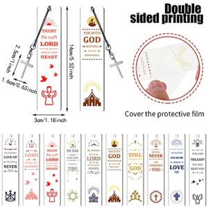 10 Pieces Christian Acrylic Bible Verses Bookmarks with Cross Pendants Inspirational Bookmarks Motivational Positive Religious Christian Present for School Home Office Supplies Present