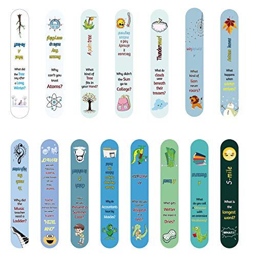 62 Pieces Magnetic Bookmarks Magnetic Page Markers with 31 Different Hilariously Silly Jokes and Brain Twisters for Kids, Teens, Students Reading Stationery and Gifts