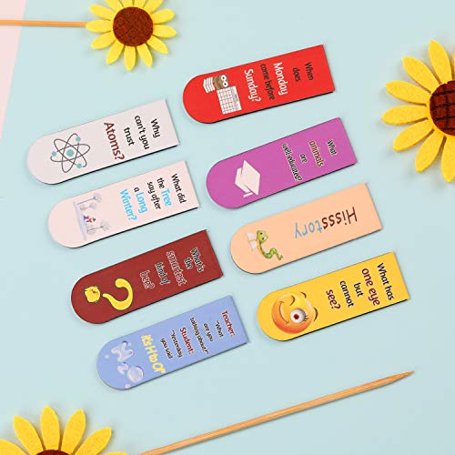 62 Pieces Magnetic Bookmarks Magnetic Page Markers with 31 Different Hilariously Silly Jokes and Brain Twisters for Kids, Teens, Students Reading Stationery and Gifts