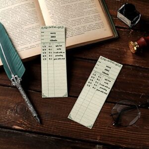 50 Pcs Reading List Bookmark Libraries Cards Book Tracker Bookmarks Vintage Reading Log Gifts for Book Lovers Readers, 2.5 x 7.5 Inches