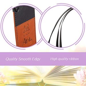 3 Pieces Christian Bookmarks for Women Men, Religious Bookmarks Father's Day Presents, Bible Cover Faux Leather Bookmakers with Inspirational Verse, Personalized Journal Markers (Simple Style)