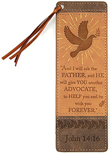 OBIE BLUE Faux Leather Bible Cover- Bundle w/Bookmark and Gel Highlighter. John 14:16, for Men and Woman (Large)