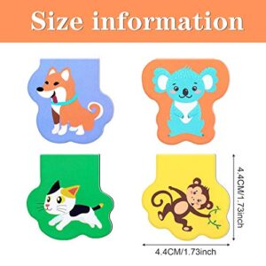 60 Pieces Cute Animal Magnetic Bookmarks Magnet Page Markers Cartoon Page Clips Bookmark for Student Office Reading Stationery Rewards Supplies