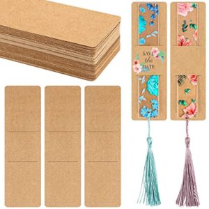 70 pieces kraft bookmark sleeves 5.9 x 1.8 in bookmark holder diy resin bookmarks blank display cards for bookmark gift wrapping, small business packaging supplies