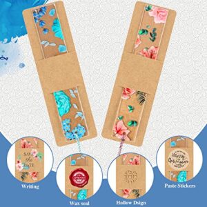 70 Pieces Kraft Bookmark Sleeves 5.9 x 1.8 in Bookmark Holder DIY Resin Bookmarks Blank Display Cards for Bookmark Gift Wrapping, Small Business Packaging Supplies