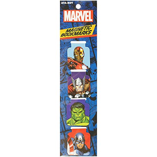 Ata-Boy Avengers Comic Bookmark, Marvel Magnetic Bookmarks (4 Set) Avengers Gifts & Merchandise…