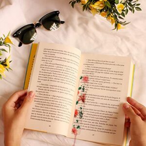 Bookmarks for Women Flower Bookmark Cute Floral Bookmarks Transparent Acrylic Bookmarks with Tassels for Women Teacher Kids Book Lovers (Style 4)