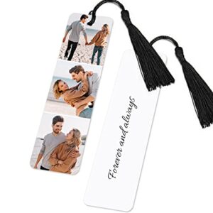 moticius personalised photo bookmark, picture bookmark with tassel custom engraved photo color picture bookmark for girlfriend boyfriend teacher family pets birthdays christmas valentine’s day gift
