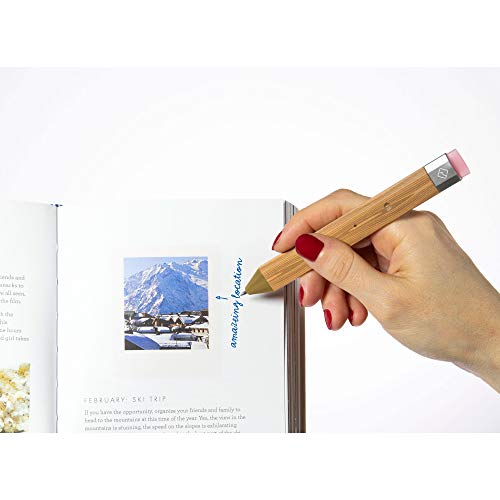 New Pen Bookmark with Refills | Erasable Ballpoint Gel Pen and Bookmark 3-in-1 | Ink Novelty Pen with Eraser | Page Marker | Book Marker | Page Holder Clip | Gift for Reader and Writer (Wood)