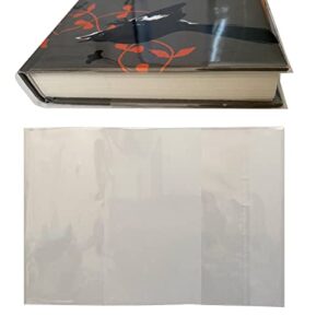8 1/2 x 15 clear book covers for books 8 1/2″ tall and up to 15″ wide, protect books against water and dust, wear and tear, archival safe – 50 pcs