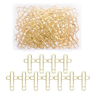 60pcs cross paper clips metal journaling paper clamps bible study supplies gold paperclips holder office paper clamps for document files christian bookmark coworker teacher gifts bible accessories