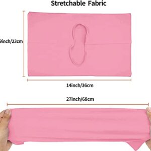 2 Pack Stretchable Book Sleeve Covers, for Paperbacks Hardcover Textbooks up to 9" x 12", Office Supplies with Free Sticker Labels (2 Pack, Pink)