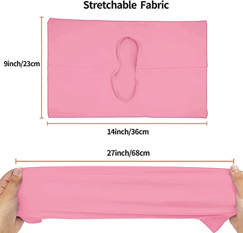 2 Pack Stretchable Book Sleeve Covers, for Paperbacks Hardcover Textbooks up to 9" x 12", Office Supplies with Free Sticker Labels (2 Pack, Pink)