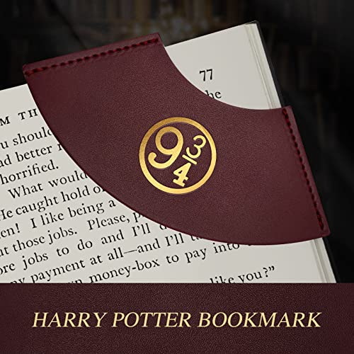 PalProt Hary Poter Bookmark with Nine and Three Quarters Pattern, Hary Poter Bookmarks Made of Leather & Handcrafted, Leather Bookmark Corner Book Marker, Gift for Hary Poter Fandom Book Lovers