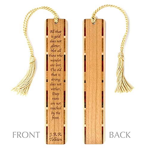 J.R.R. Tolkien Not All Who Wander are Lost Quote, Engraved Wooden Bookmark - Also Available with Personalization - Made in USA