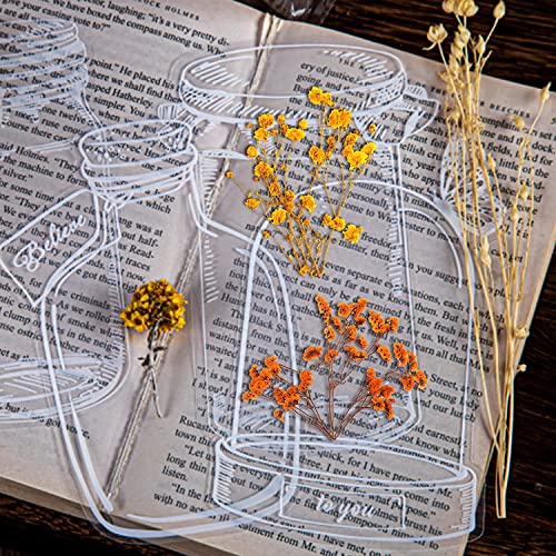 Transparent Dried Flower Bookmarks, Flower Bookmark Maker, Clear Floral Bookmark, Handmade Natural Dried Flower Bookmark, Transparent Floral Page Marker Home School Book Club (30pcs Large+Small)