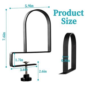 Adjustable Book Ends for Shelves (Metal/Black) Heavy-Duty Clamped Metal Bookends Book Shelf Holders for Home Office, Non-Skid Bookends Stoppers Supports Organizer