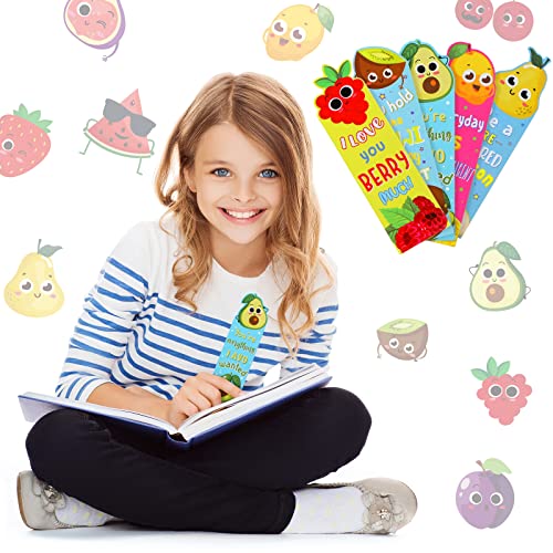 160 Pieces Fruit Scented Bookmarks Scratch and Sniff Bookmarks Assorted Smelly Bookmarks Educational Bookmark for Kids Students Reader, 20 Styles