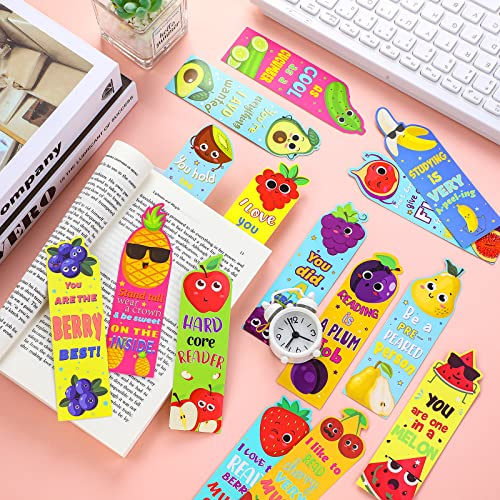 160 Pieces Fruit Scented Bookmarks Scratch and Sniff Bookmarks Assorted Smelly Bookmarks Educational Bookmark for Kids Students Reader, 20 Styles