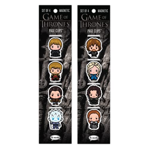 Re-marks “Game of Thrones” Character Bookmarks, Magnetic Page Clips, 2 Sets of 4 Page Clips, 8 Clips Total