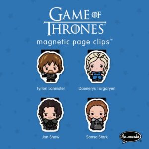 Re-marks “Game of Thrones” Character Bookmarks, Magnetic Page Clips, 2 Sets of 4 Page Clips, 8 Clips Total