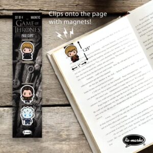 Re-marks “Game of Thrones” Character Bookmarks, Magnetic Page Clips, 2 Sets of 4 Page Clips, 8 Clips Total