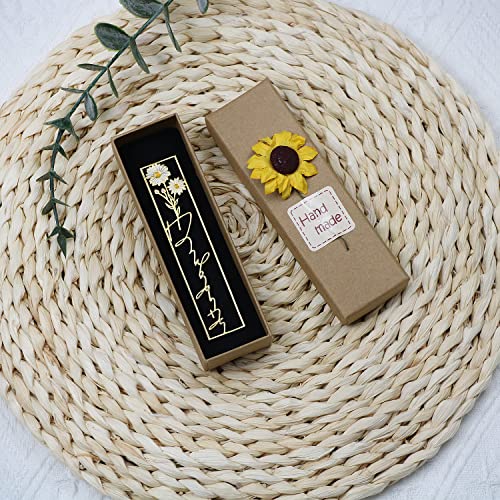 Custom Birth Flower Name Bookmark, Colorful Birthday Flower Stainless Steel Bookmarks, Cutting 3D Names, Women Birthday Commemorative Gifts