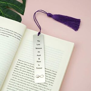 Bookmarks Aunt Gifts from Niece The Love Between an Aunt and Niece is Forever Bookmark Gift for Aunts Aunties Birthday Presents