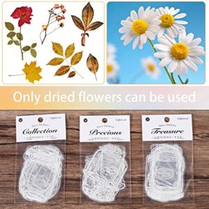 PAGOW 60PCS Transparent Dried Flower Bookmarks Stickers Craft Clear Drift Bottle Page Clips Handmade DIY Beautiful Glassware Decal(6 Size)