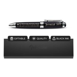 jeremiah 29:11 engraved gift pen with presentation box – inspirational christian living bible gifts for men women of faith