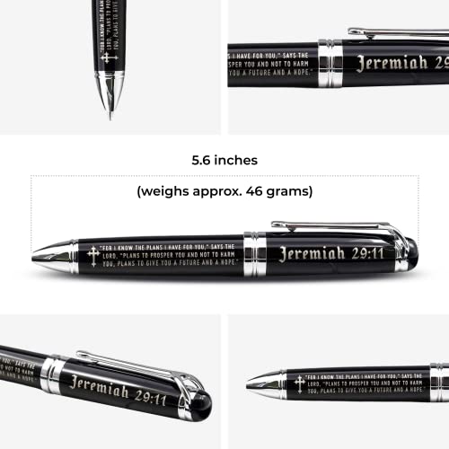 Jeremiah 29:11 Engraved Gift Pen with Presentation Box - Inspirational Christian Living Bible Gifts for Men Women of Faith