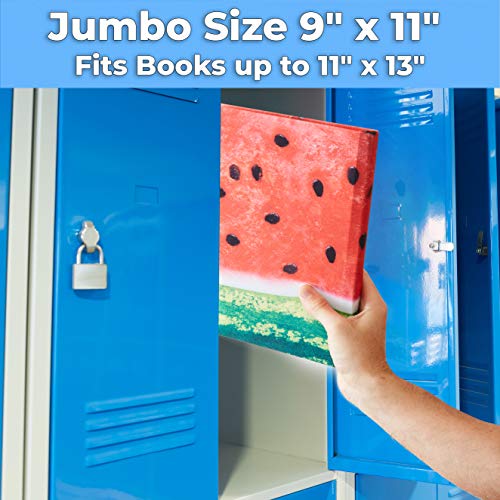 Book Sox Stretchable Book Cover: Jumbo Solid Pink. Fits Most Hardcover Textbooks up to 9" x 11". Adhesive-Free, Nylon Fabric School Book Protector. Easy to Put On. Washable & Reusable Jacket.