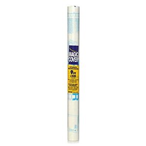 magic cover rolled adhesive bookcover, 18 inches x 9 feet, clear, 1 roll (03-750-12)