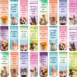 24 Pieces Magnetic Bookmarks Magnet Page Markers Inspirational Bookmark with Scripture and Inspiration Quotes Assorted Book Markers Set for Students Teachers Reading Supplies Puppy Faces