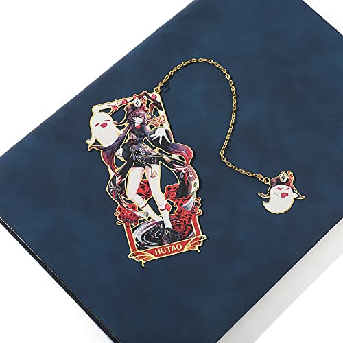 Anime Genshin Impact Hutao Bookmark - Xiao, Kazuha, Hutao, Raiden Shogun, Zhongli, Venti, Keqing Tassels Genshin Impact Book Marks Gifts for Students Scholar Reading