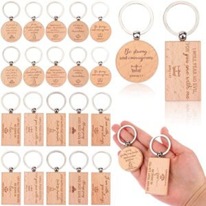 craftshou 60 pack bible inspirational keychains wooden bible verse bulk key chain christian quotes sign wood keyrings church faith gifts for prayer easter party favors inspirational engraved gift