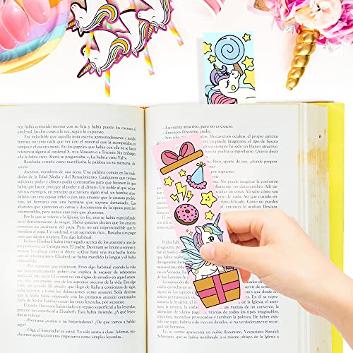 Haooryx 75Pcs Color Your Own Unicorn Bookmarks Kids Creative DIY Coloring Blank Bookmarks Unicorn Party Game Prize Art Craft Supplies Goodie Bag Fillers Classroom Reading Club Reward Gifts