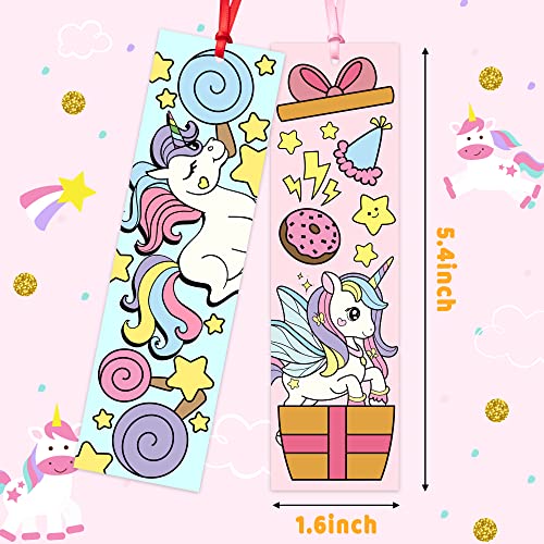 Haooryx 75Pcs Color Your Own Unicorn Bookmarks Kids Creative DIY Coloring Blank Bookmarks Unicorn Party Game Prize Art Craft Supplies Goodie Bag Fillers Classroom Reading Club Reward Gifts