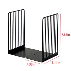 JIARI Book Organizer Bookends Book Ends, Bookends Supports Non Skid Book Stoppers Book Shelf Holder,Book Stand for Shelves Bookshelf Office School Library 1Pairs (Beeline Black)