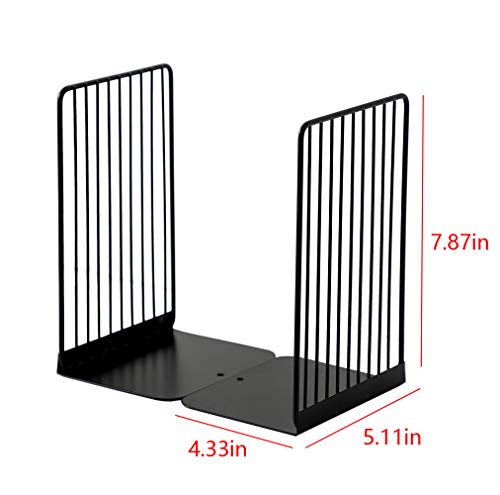 JIARI Book Organizer Bookends Book Ends, Bookends Supports Non Skid Book Stoppers Book Shelf Holder,Book Stand for Shelves Bookshelf Office School Library 1Pairs (Beeline Black)