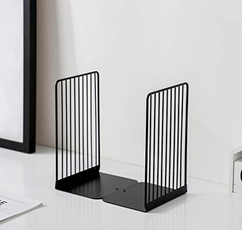 JIARI Book Organizer Bookends Book Ends, Bookends Supports Non Skid Book Stoppers Book Shelf Holder,Book Stand for Shelves Bookshelf Office School Library 1Pairs (Beeline Black)