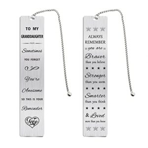 jzxwan granddaughter gifts from grandma and grandpa，personalized birthday graduation gifts for granddaughter, sometimes you forget you’re awesome bookmark for granddaughter
