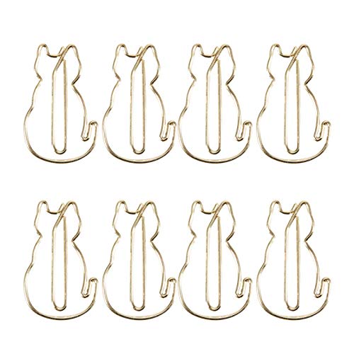 Cat Shaped Paper Memo Clips, Cat Paper Clips Specially Shaped Bookmark Clip Metal Clip Stationary Supply Gifts for Cat Lovers for Women Students Kids Teachers