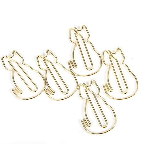 Cat Shaped Paper Memo Clips, Cat Paper Clips Specially Shaped Bookmark Clip Metal Clip Stationary Supply Gifts for Cat Lovers for Women Students Kids Teachers