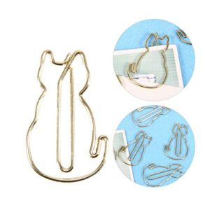 Cat Shaped Paper Memo Clips, Cat Paper Clips Specially Shaped Bookmark Clip Metal Clip Stationary Supply Gifts for Cat Lovers for Women Students Kids Teachers