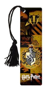 harry potter – hogwarts house – hufflepuff – glossy bookmark with tassel for gifting and collecting